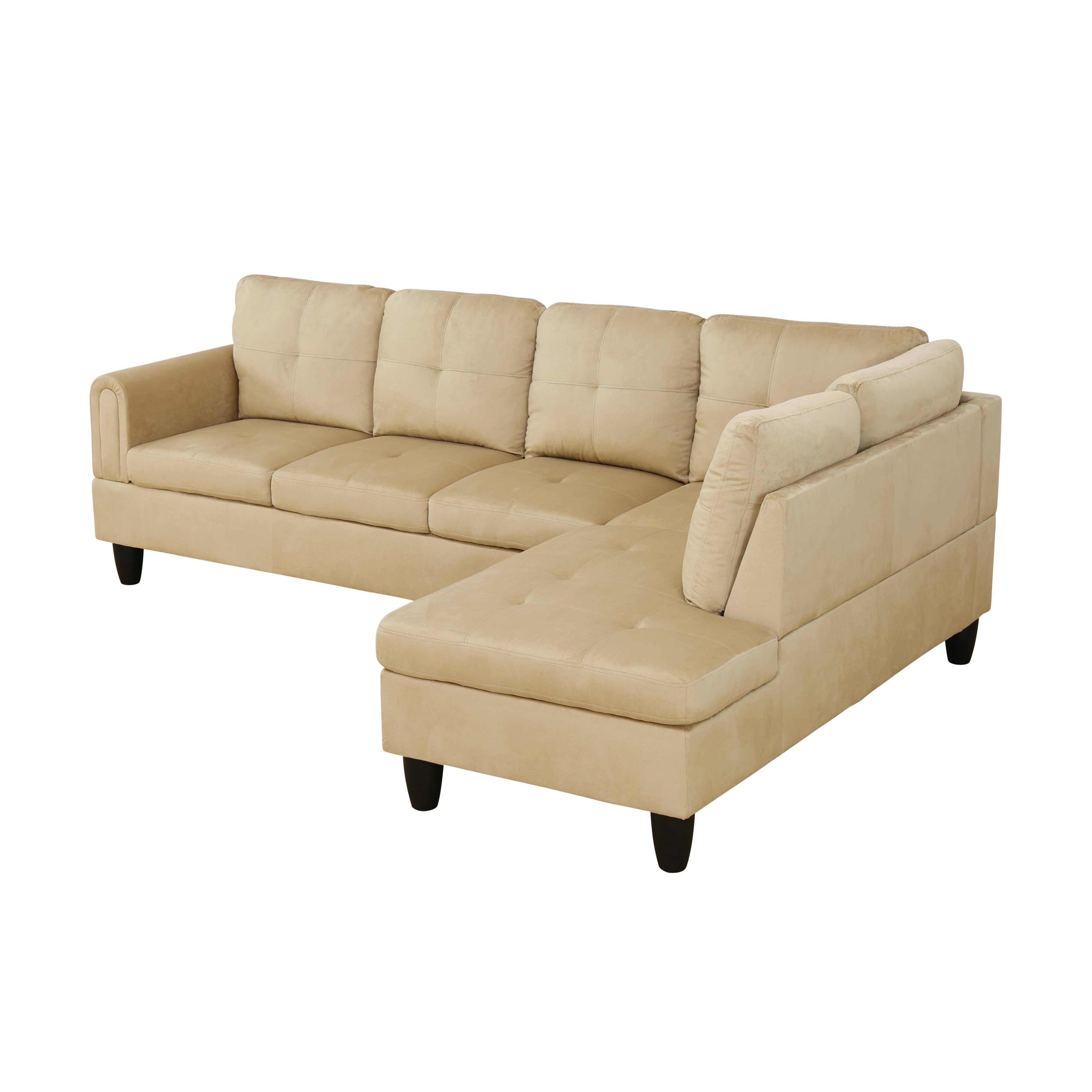 Ainehome Beige Flannel Living Room Sofa Set - Modern Comfort & Style for Your Home