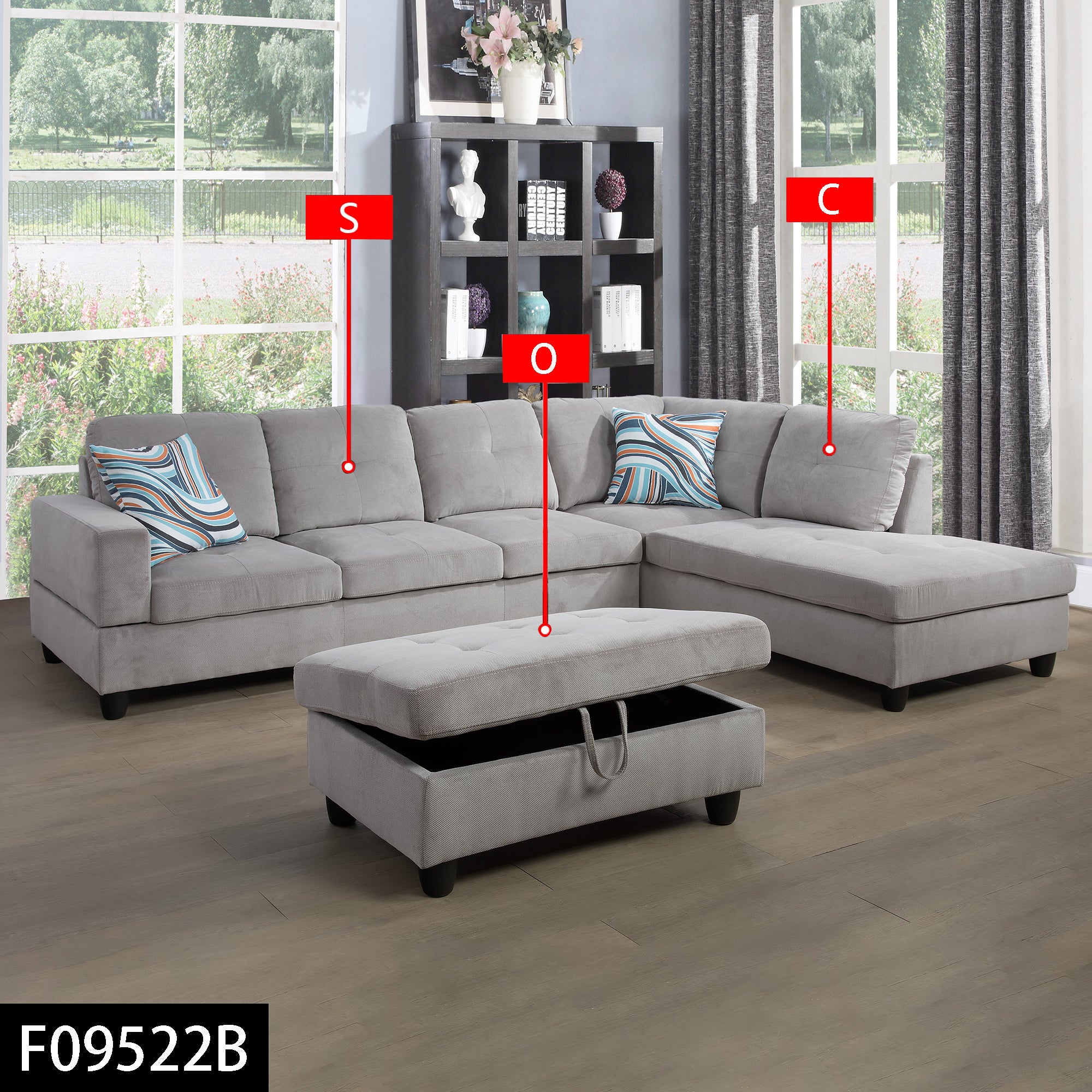 Ainehome 3-teiliges Sofa-Set aus Cord in Off-White