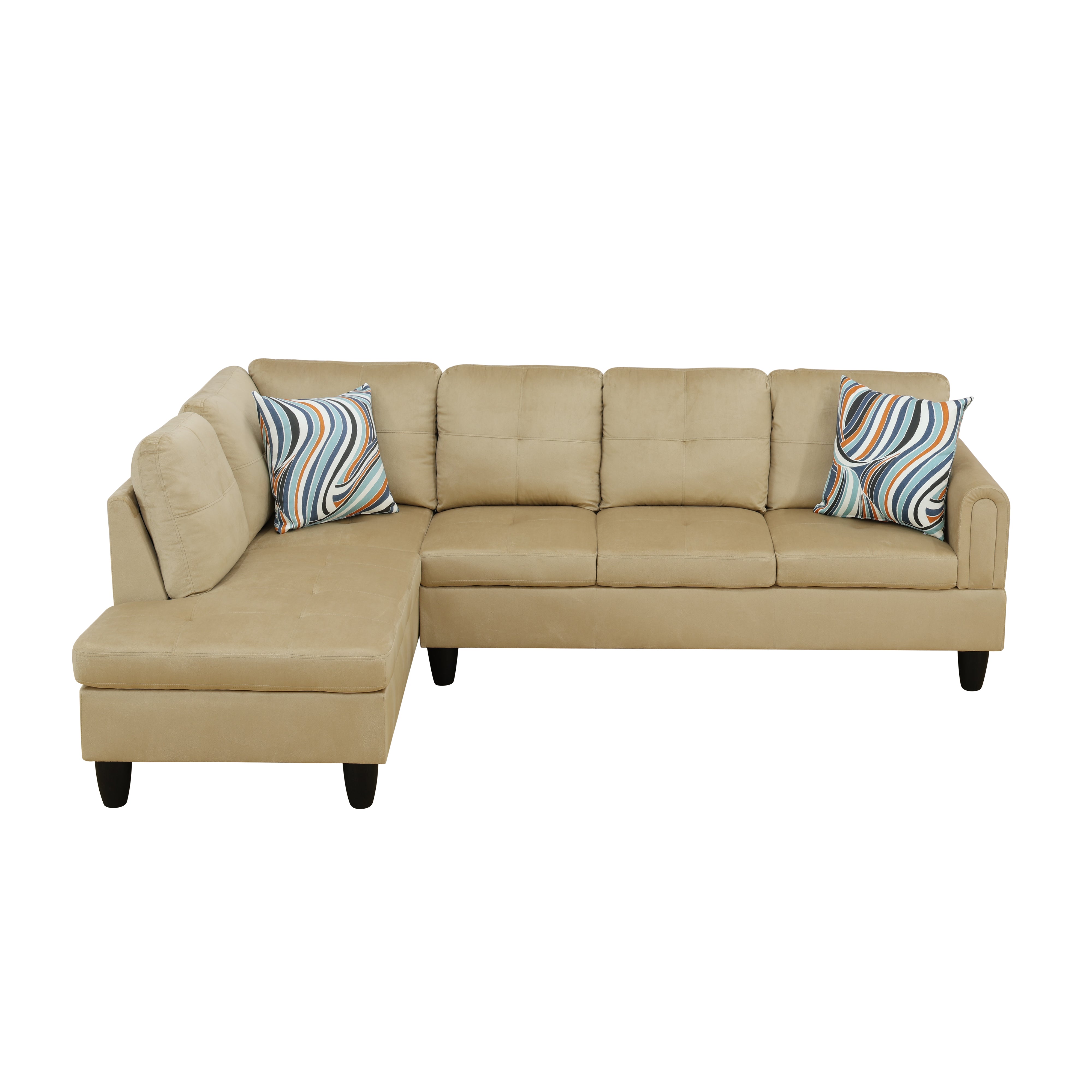 Ainehome Beige Flannel Living Room Sofa Set - Modern Comfort & Style for Your Home